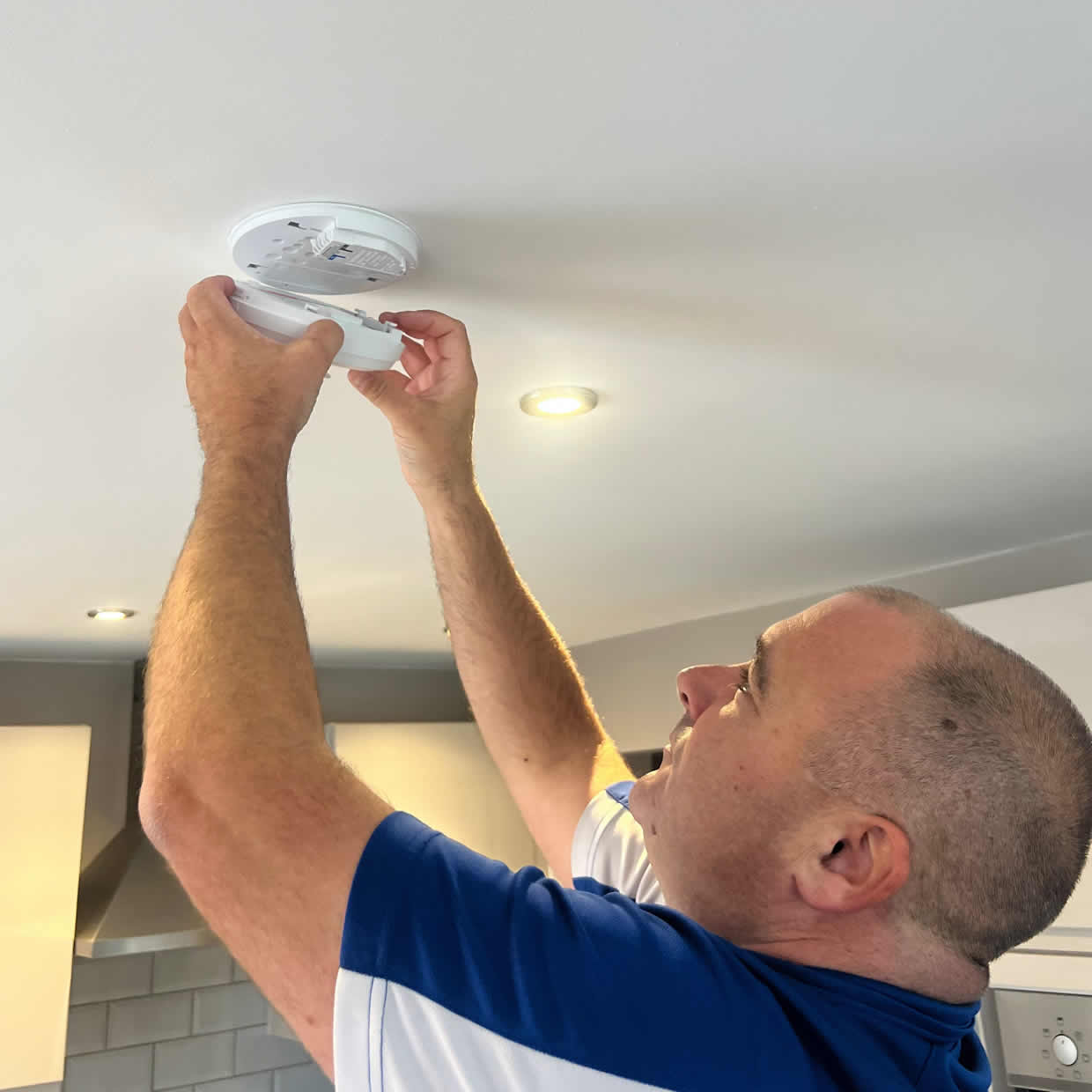 Different types of smoke and heat alarms installed in Long Eaton